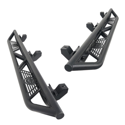 Hooke Road Tube Side Steps Running Boards w/"SINCE 1941" Logo(18-25 Jeep Wrangler JL 4 Door) - HE.3006-1