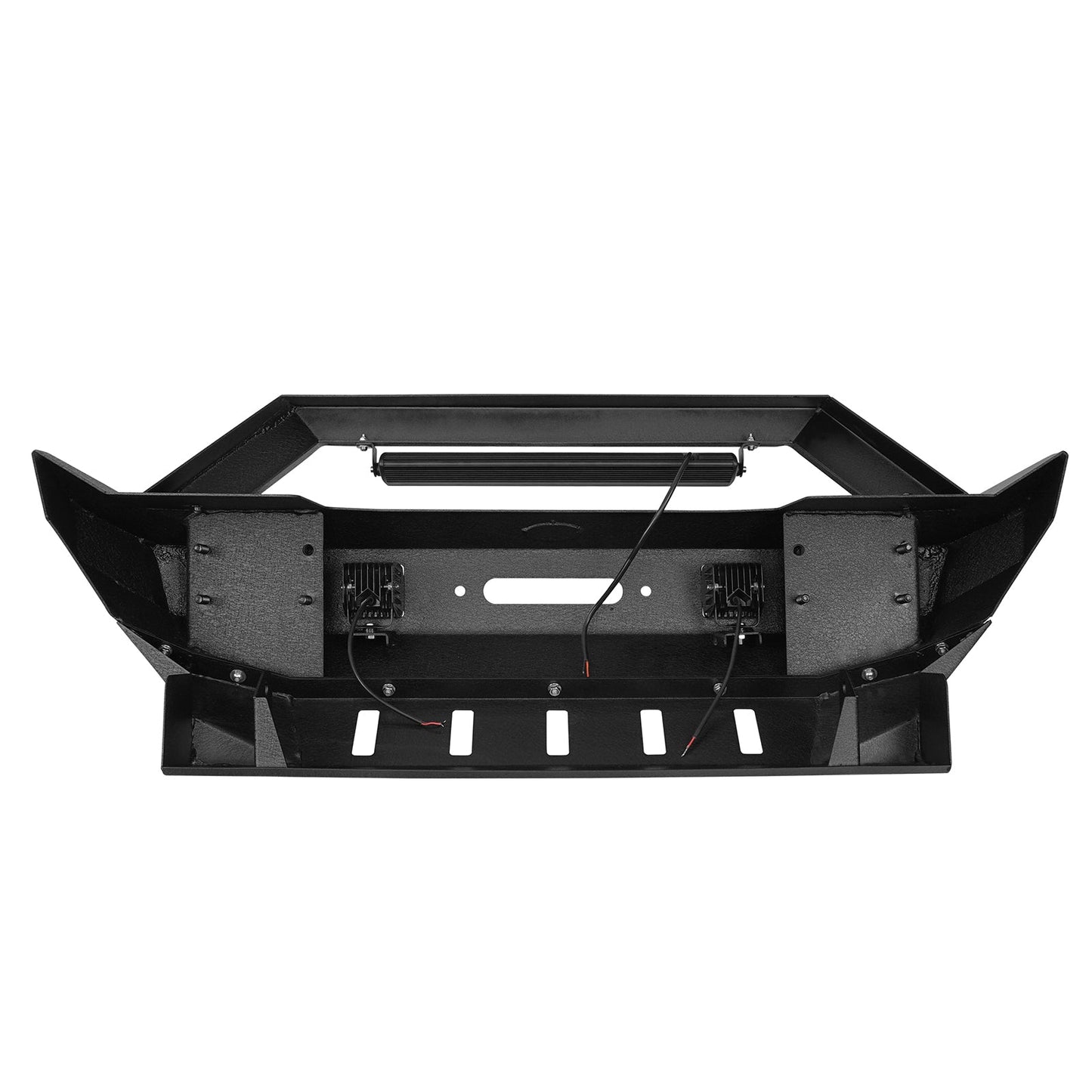 Hooke Road Rock Crawler Stubby Front Bumper w/LED Spotlight Bar(18-25 Jeep Wrangler JL & 20-25 Gladiator JT) - 31HE.30