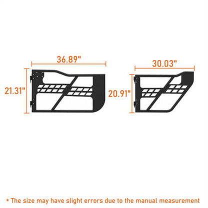 Hooke Road Jeep JL & JT 4 Doors Tubular Half Door Guards(18-25 Jeep Wrangler JL & Gladiator JT)  - HE.3009