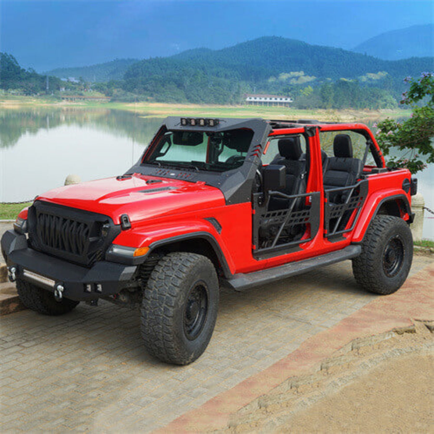 Hooke Road Jeep JL & JT 4 Doors Tubular Half Door Guards(18-25 Jeep Wrangler JL & Gladiator JT)  - HE.3009