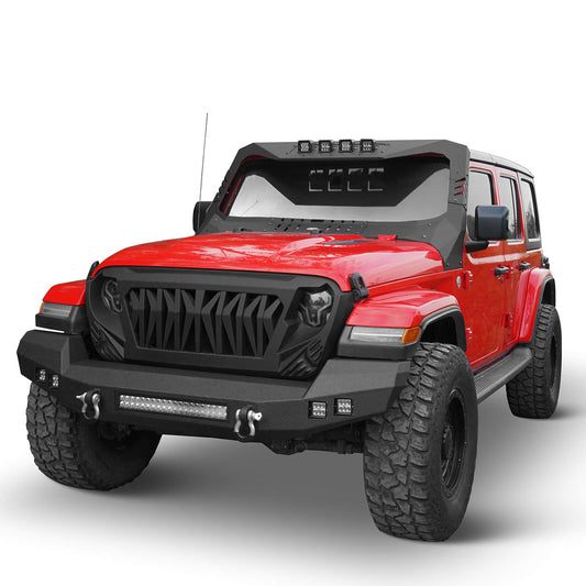 Hooke Road Climber Full Width Front Bumper(18-25 Wrangler JL , 4XE & 20-25 Gladiator JT)  - HE.3011-S