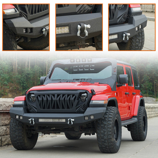 Hooke Road Climber Full Width Front Bumper(18-25 Wrangler JL , 4XE & 20-25 Gladiator JT)  - HE.3011-S