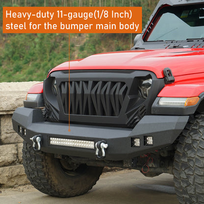 Hooke Road Climber Full Width Front Bumper(18-25 Wrangler JL , 4XE & 20-25 Gladiator JT)  - HE.3011-S