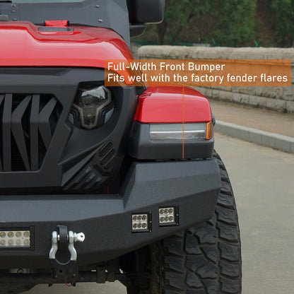 Hooke Road Climber Full Width Front Bumper(18-25 Wrangler JL , 4XE & 20-25 Gladiator JT)  - HE.3011-S