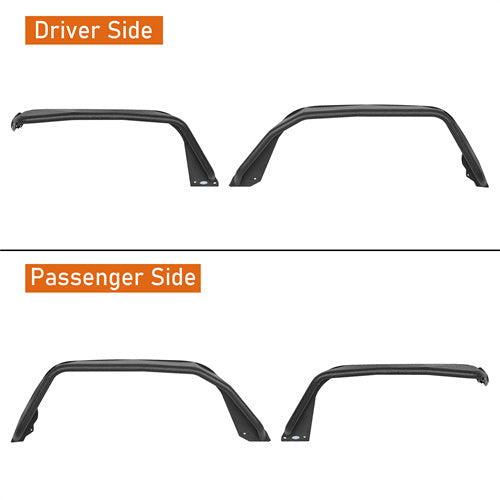 Hooke Road Flux Tube Fender Flares (20-25 Jeep Gladiator JT) - HE.7021A+HE.7021B