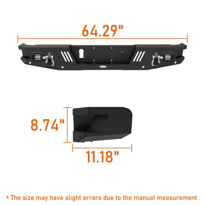 20-25 Jeep Gladiator JT Rear Bumper Aftermarket Replacement - Hooke Road - HE.7010-S