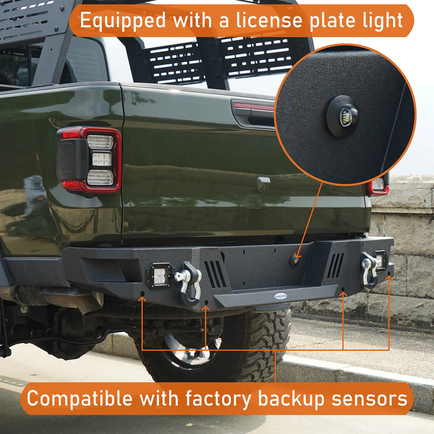 20-25 Jeep Gladiator JT Rear Bumper Aftermarket Replacement - Hooke Road - HE.7010-S