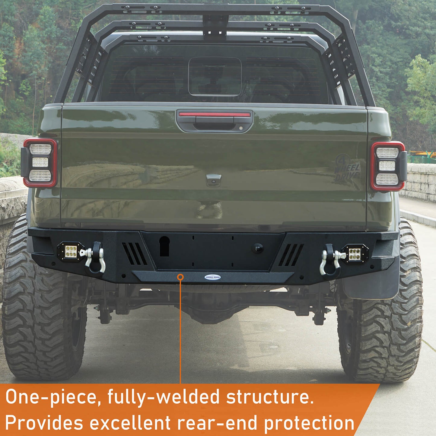 20-25 Jeep Gladiator JT Rear Bumper Aftermarket Replacement - Hooke Road - HE.7010-S