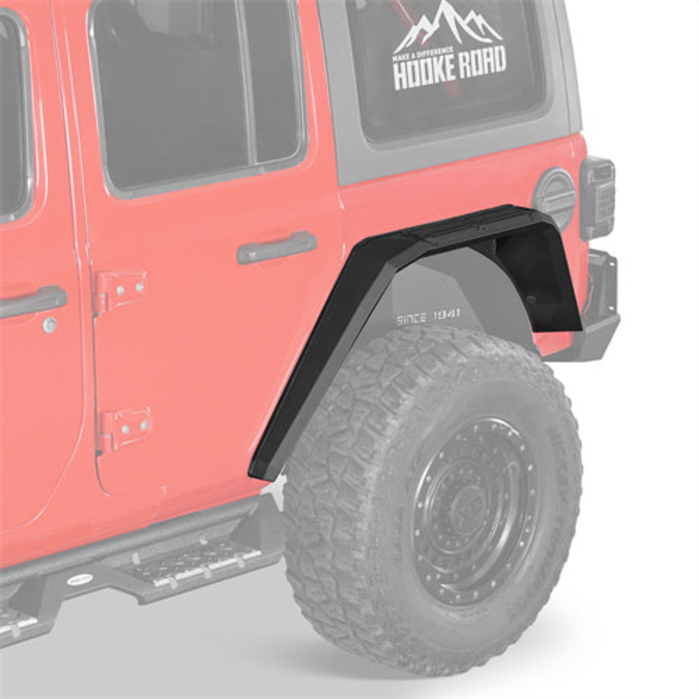 2018-2025 Jeep Wrangler JL Aluminum Rear Fender Flares - Hooke Road - HE.3077-S