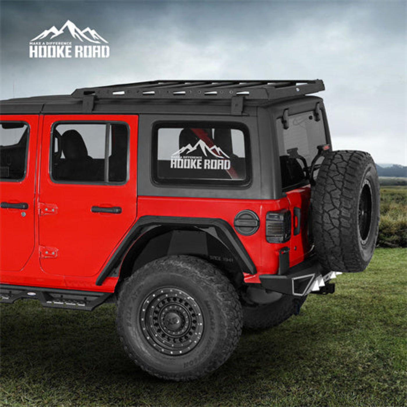 2018-2025 Jeep Wrangler JL Aluminum Rear Fender Flares - Hooke Road - HE.3077-S