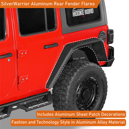 2018-2025 Jeep Wrangler JL Aluminum Rear Fender Flares - Hooke Road - HE.3077-S