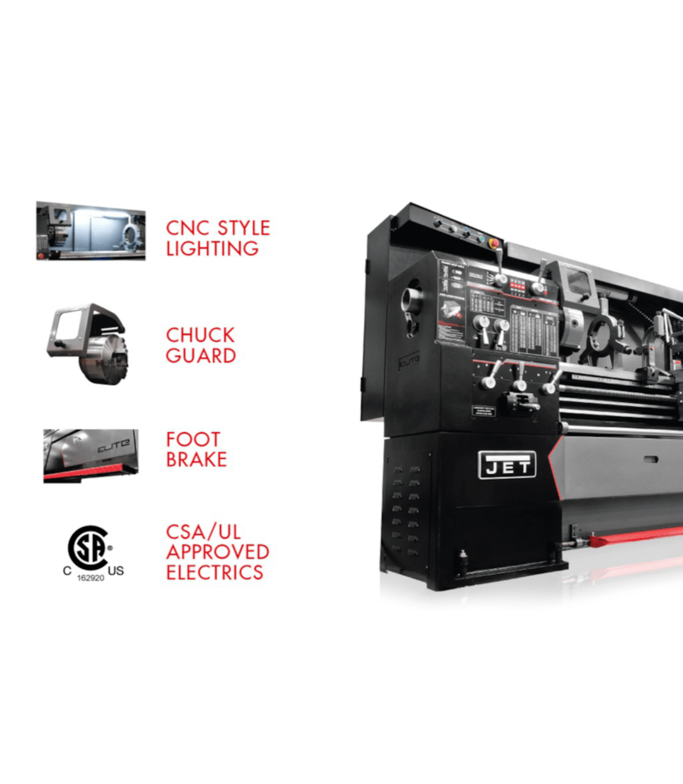 JET Elite Lathe E-1440VS with Taper Attachment - JT9-892450