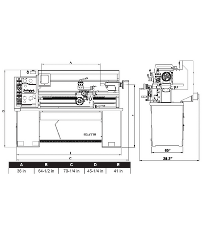 JET Elite Lathe E-1440VS with Newall DP700 DRO with Taper Attachment - JT9-892470