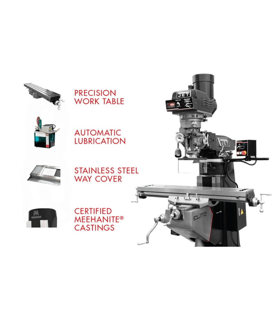 JET Elite ETM-949 Mill with X, Y-Axis JET Powerfeeds - JT9-894105