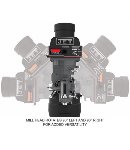 JET Elite EVS-949 Mill with X, Y, Z-Axis JET Powerfeeds and USA Made Air Draw Bar - JT9-894308