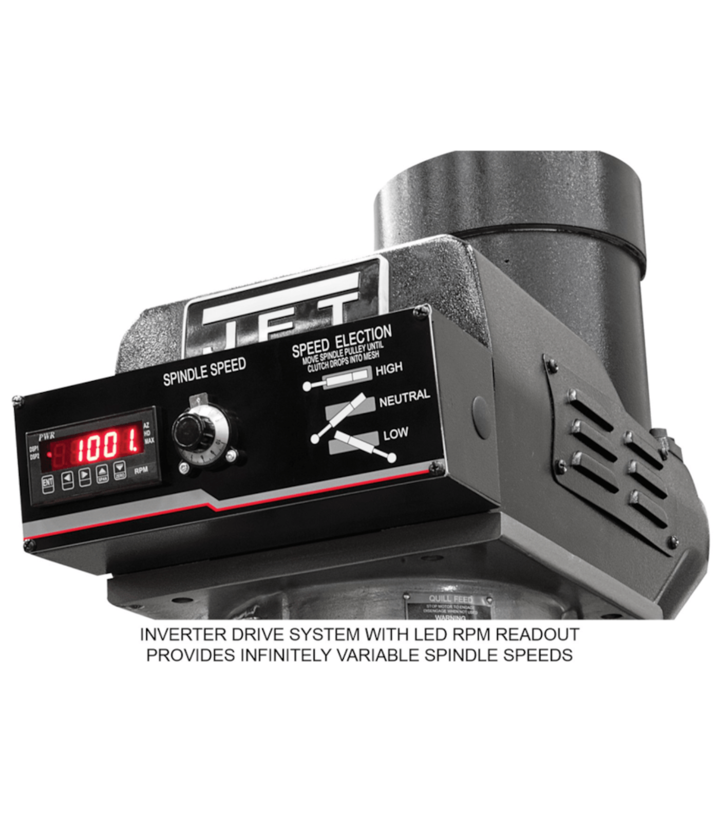 JET Elite ETM-949 Mill with X, Y, Z-Axis JET Powerfeeds and USA Made Air Draw Bar - JT9-894108
