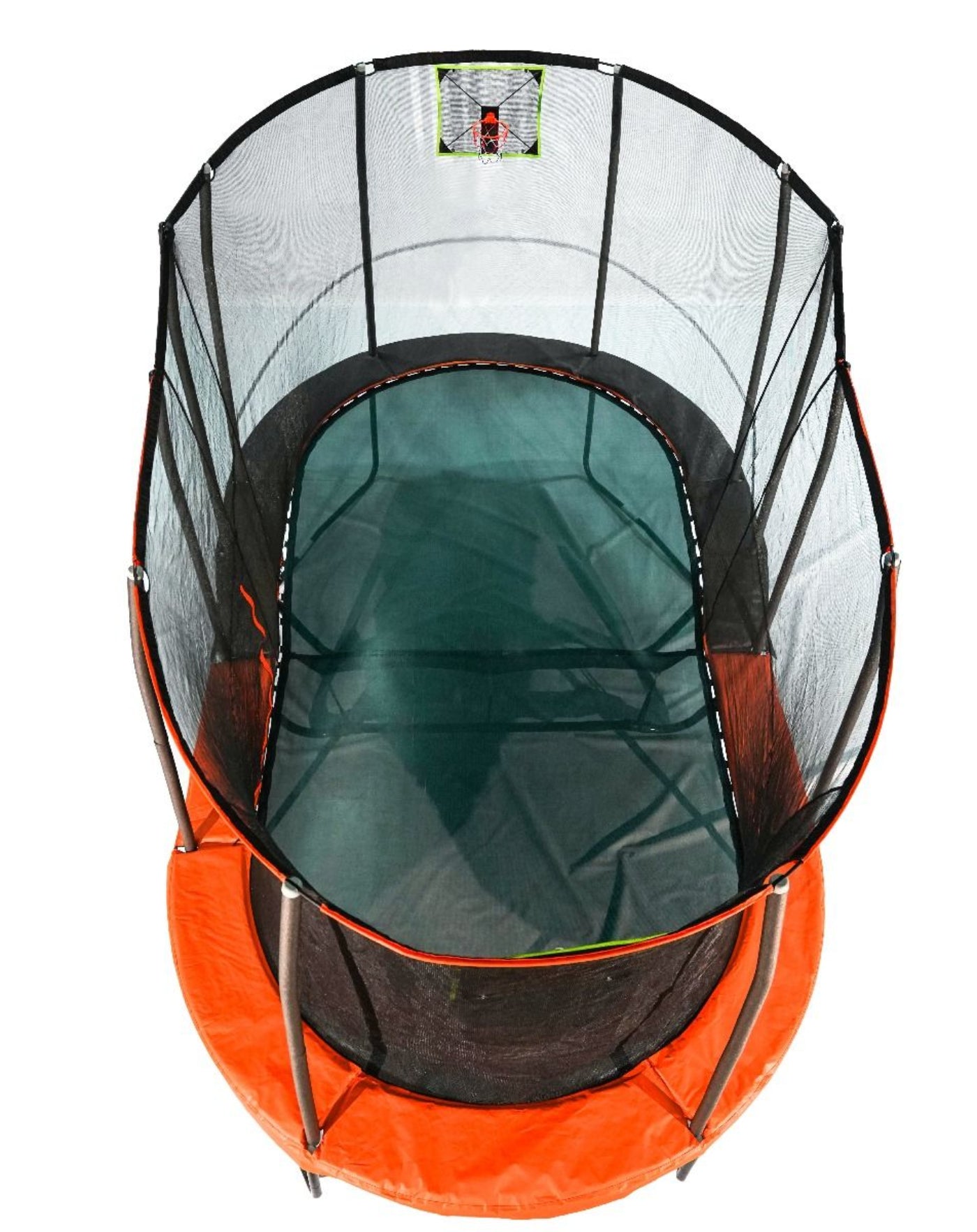 JumpKing 10’ x 17’ Oval Multi Level Heavy Duty Trampoline With Toss Game and Hoop Accessory Model  - JKLCOV1017C4