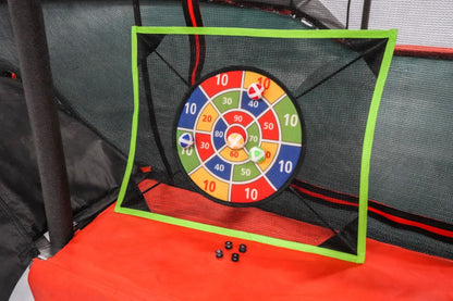 JumpKing 10’ x 17’ Oval Multi Level Heavy Duty Trampoline With Toss Game and Hoop Accessory Model  - JKLCOV1017C4