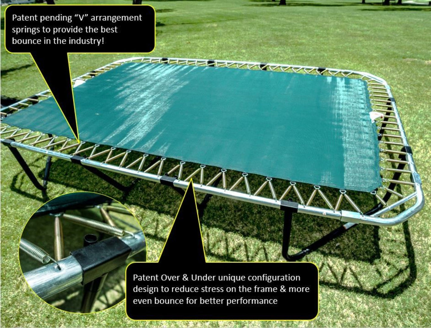 JumpKing Rectangular Trampoline 10’x18’ Pro Model  - JKRC1018HEC3V2