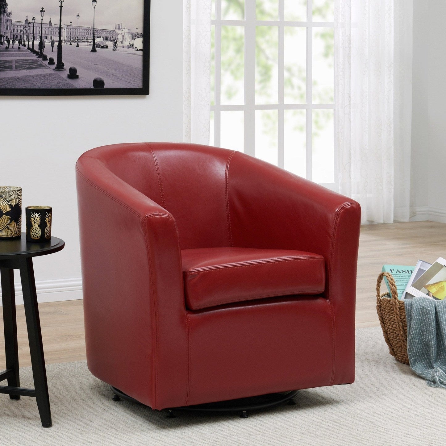 New Pacific Direct Fabian Fabric/ PU Accent Arm Chair -  1240018-5776
