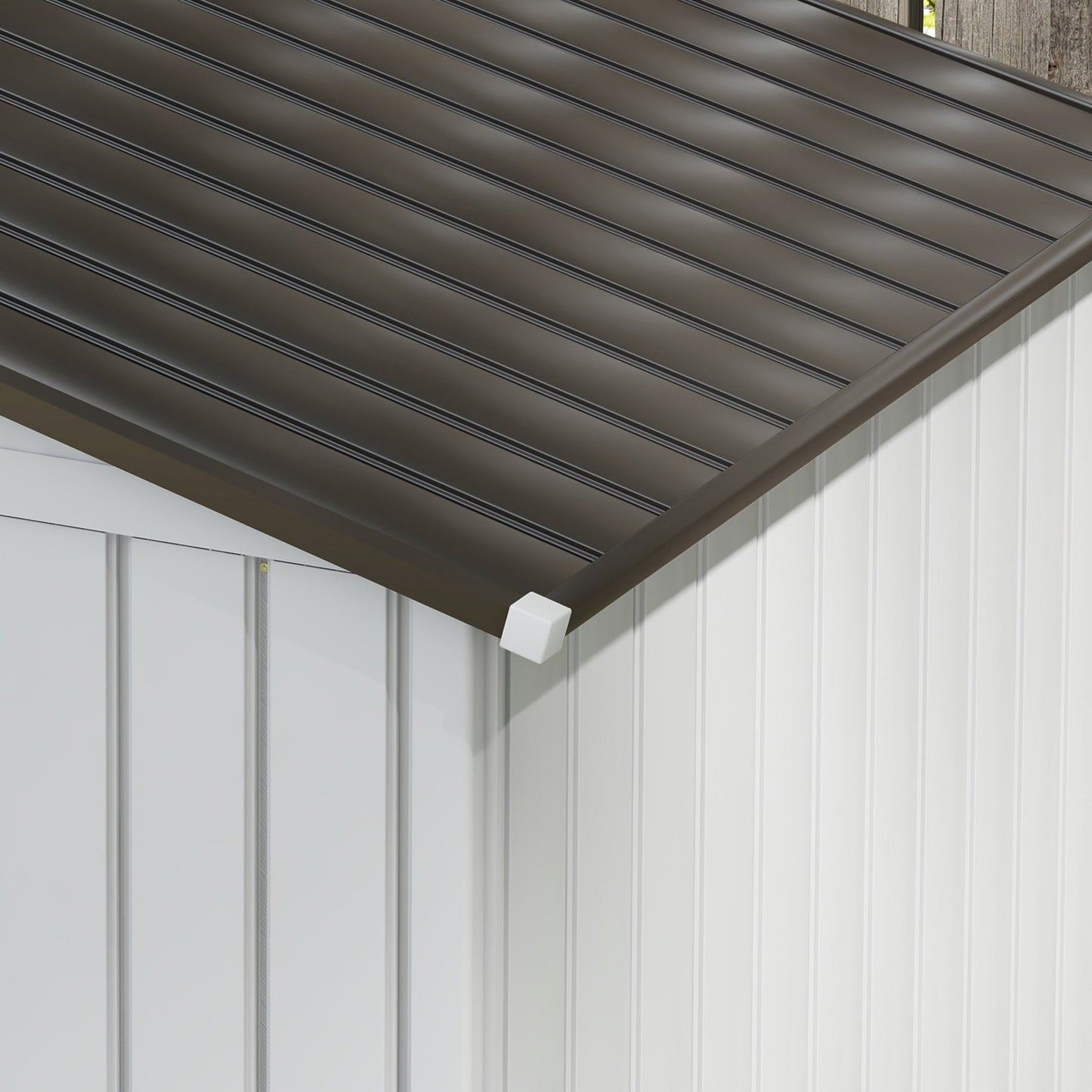 Outsunny EverBase 7' x 4' Outdoor Storage Shed with Foundation Kit, Double Lockable Door & Air Vents, White - 845-030WT