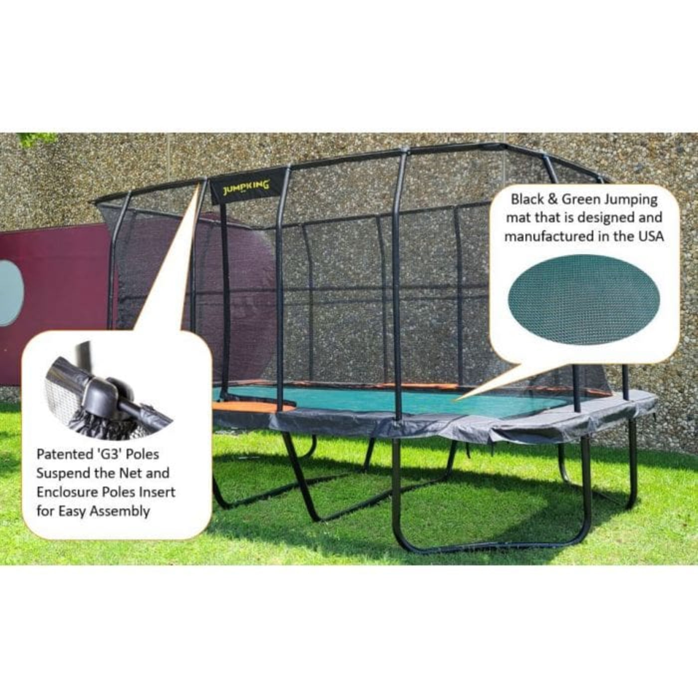 Jumpking Rectangular Trampoline 10'x18' PRO - JKRC1018HEC3