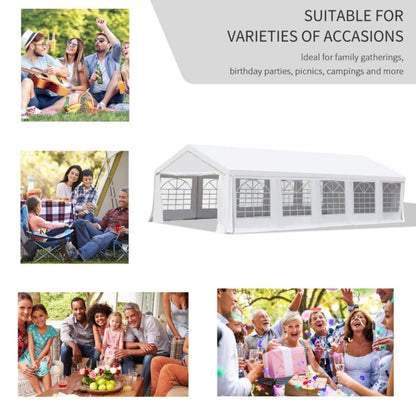 Outsunny 32' x 16' Large Outdoor Carport Canopy Heavy Duty Party/Wedding Tent - 100110-046W
