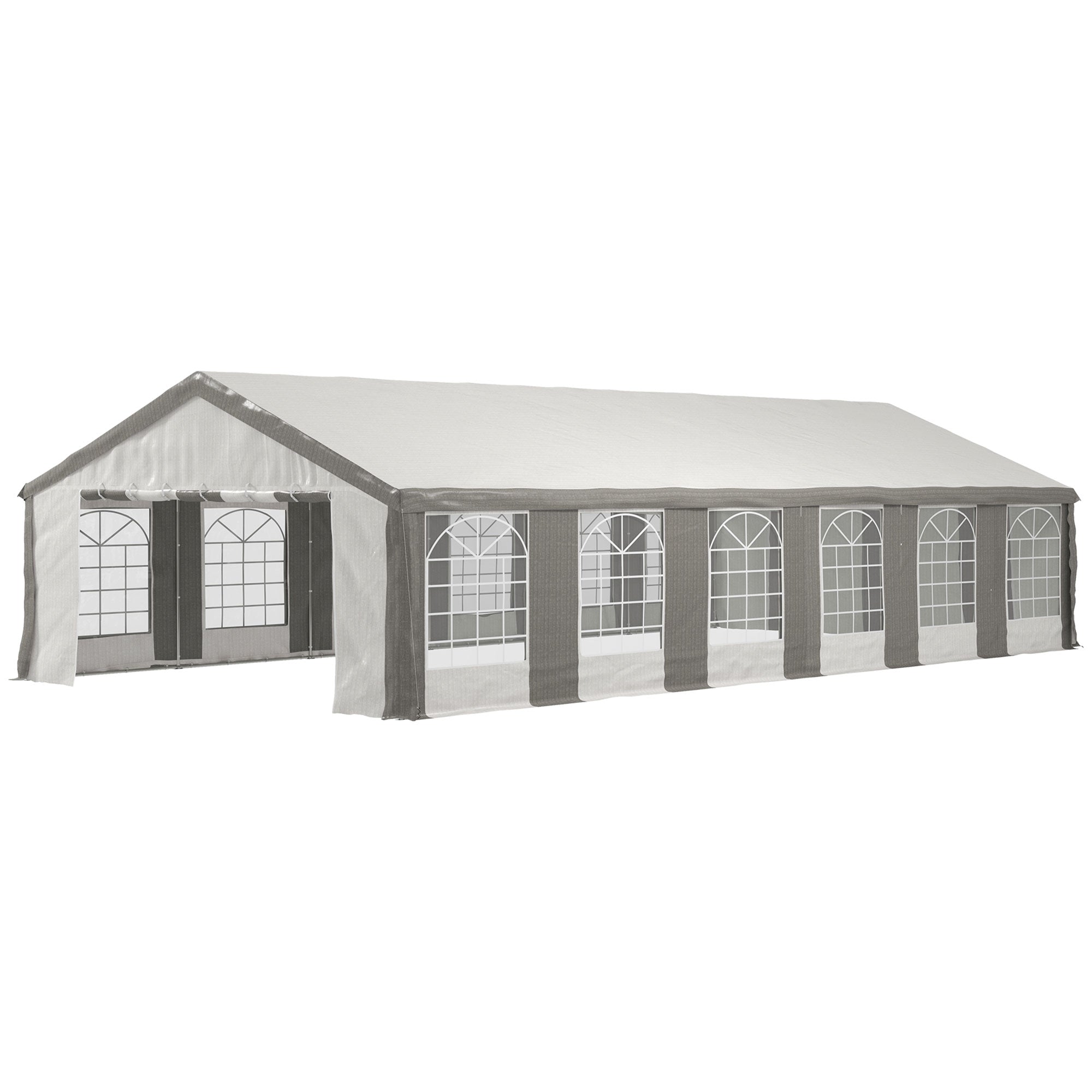 Outsunny 20' x 40' Heavy-Duty Outdoor Party Tent with Sidewalls, Gray - 84C-020V00GY
