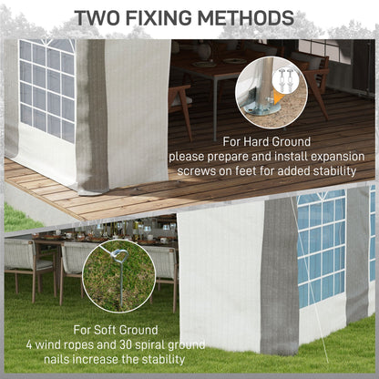 Outsunny 20' x 40' Heavy-Duty Outdoor Party Tent with Sidewalls, Gray - 84C-020V00GY