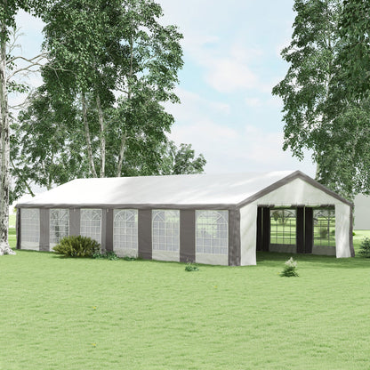 Outsunny 20' x 40' Heavy-Duty Outdoor Party Tent with Sidewalls, Gray - 84C-020V00GY