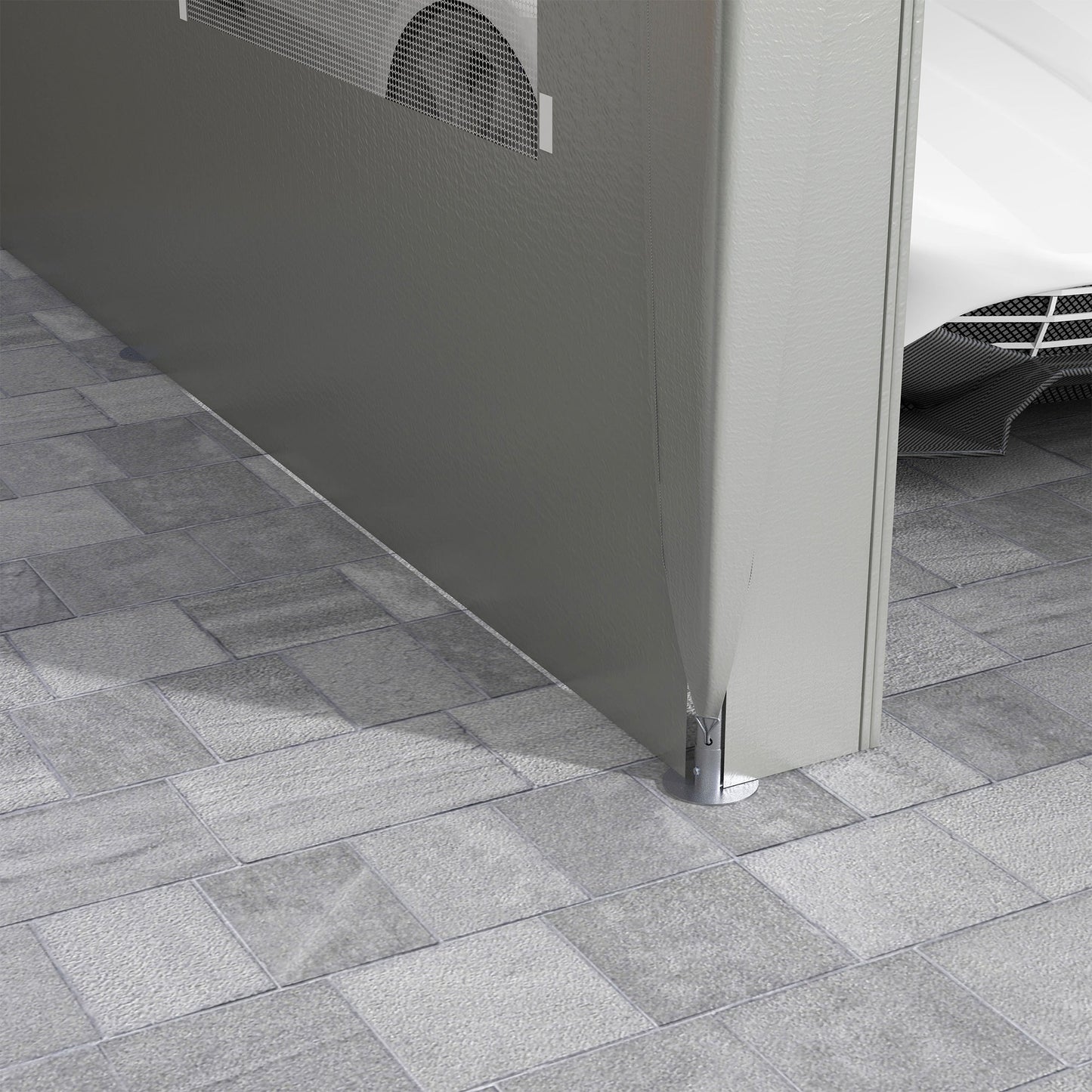 Outsunny 10' x 20' Heavy Duty Portable Garage with 4 Mesh Windows & 2 Doors, Gray - 84C-523V00GY