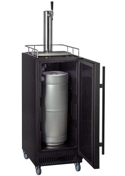 15" Wide Cold Brew Coffee Single Tap Black Commercial Kegerator - ICS15BBRNK