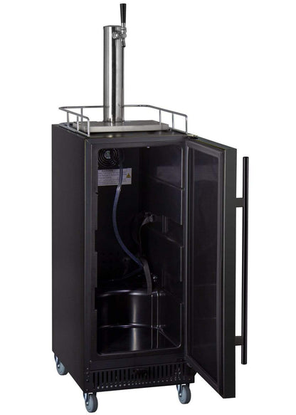 15" Wide Cold Brew Coffee Single Tap Black Commercial Kegerator - ICS15BBRNK