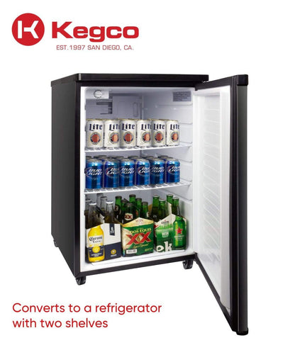 Kegco 20" Wide Cold Brew Coffee Single Tap Black Kegerartor - ICK19B-1NK