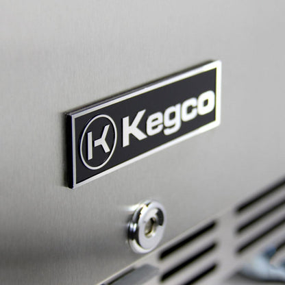 Kegco 24" Wide All Stainless Steel Outdoor Built-In Left Hinge Kegerator with Kit - HK38SSU-L-1