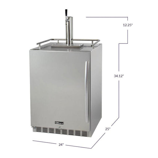 24" Wide All Stainless Steel Outdoor Built-In Left Hinge Kegerator with Kit - HK38SSU-L-1