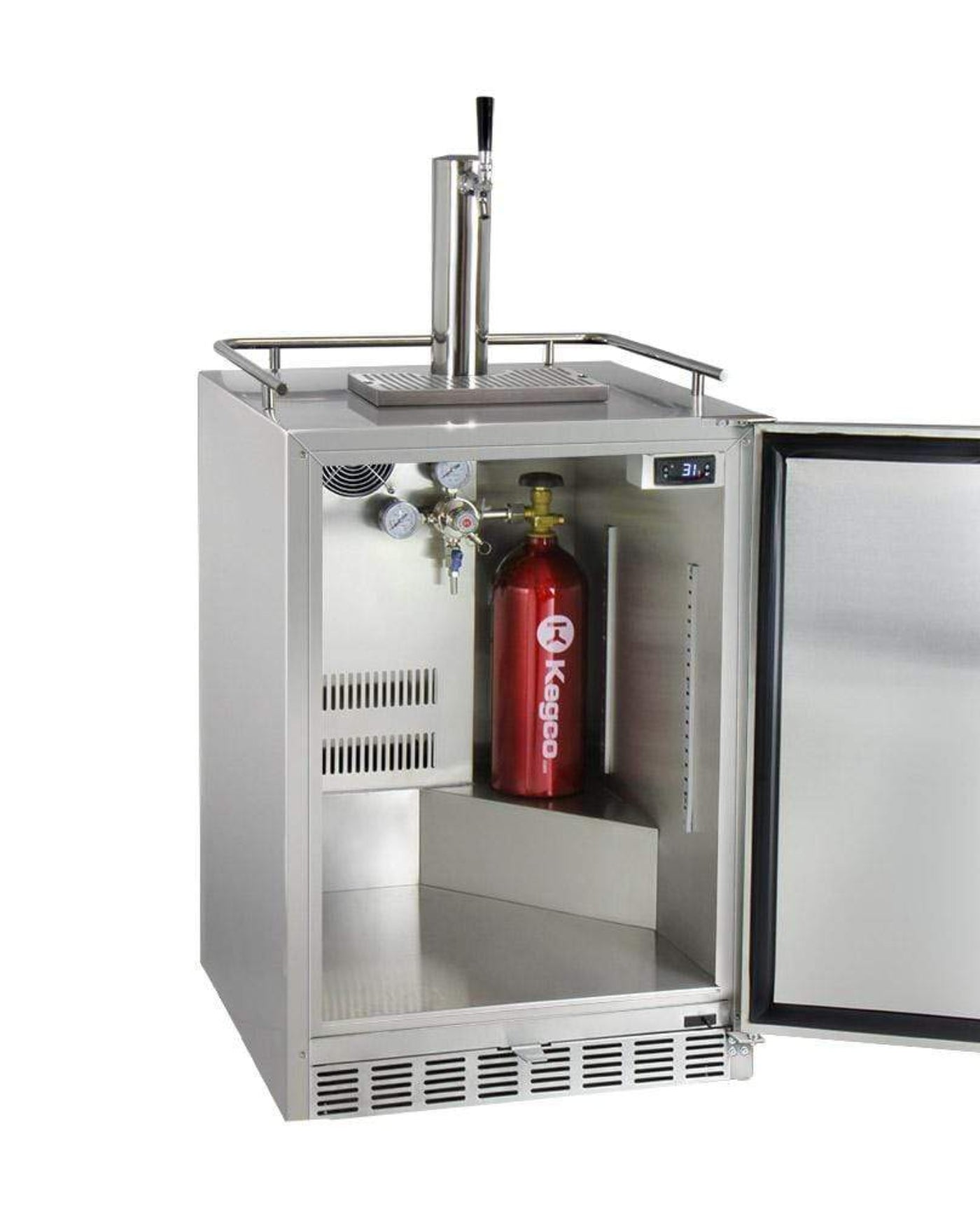 24" Wide Cold Brew Coffee Tap All Stainless Steel Outdoor Built-In Right Hinge Kegerator - ICHK38SSU-1