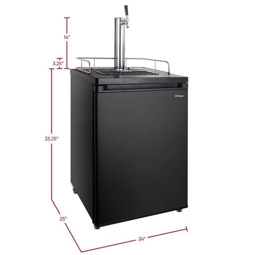 24" Wide Cold Brew Coffee Tap Black Kegerator - ICK20B-1NK