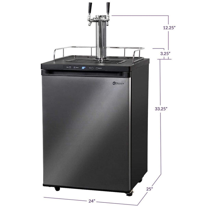 24" Wide Cold Brew Coffee Tap Black Stainless Kegerator - ICK30X-1NK