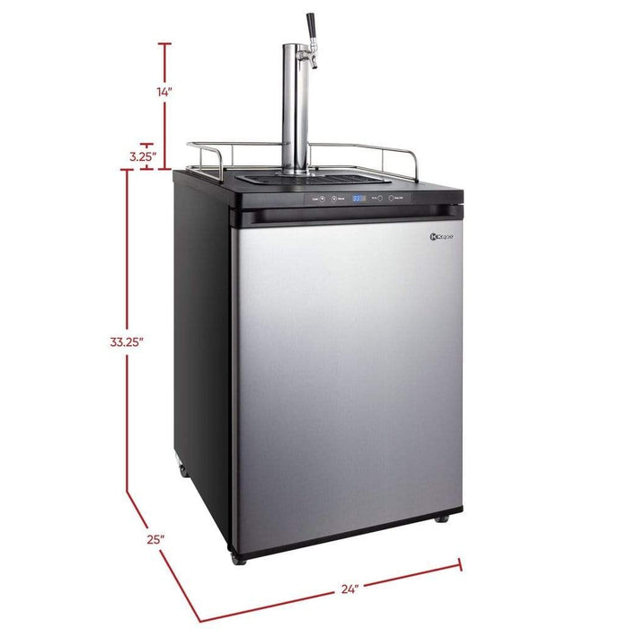 24" Wide Cold Brew Coffee Tap Black Stainless Steel Kegerator - ICK30S-1NK