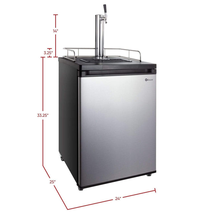 24" Wide Cold Brew Coffee Tap Stainless Steel Kegerator - ICK20S-1NK