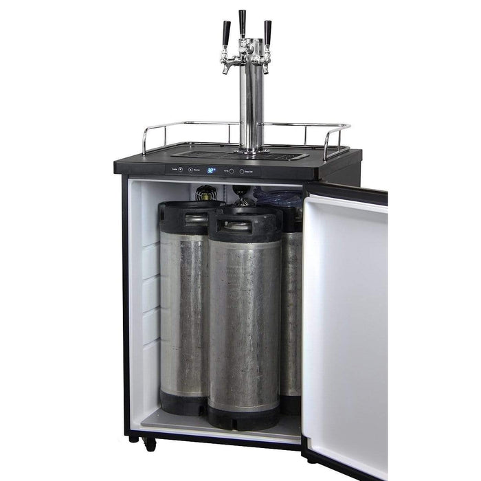 24" Wide Kombucha Tap Black Kegerator - KOM30B-1NK