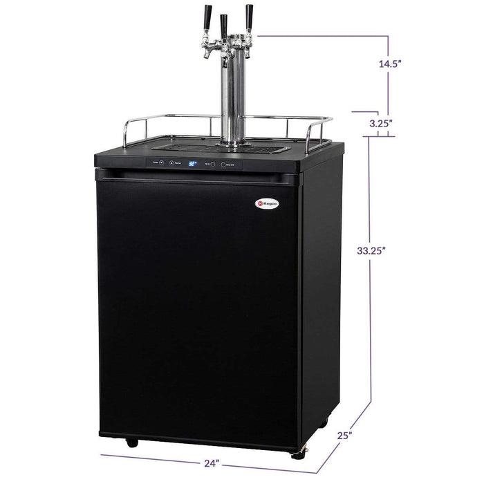 24" Wide Kombucha Tap Black Kegerator - KOM30B-1NK