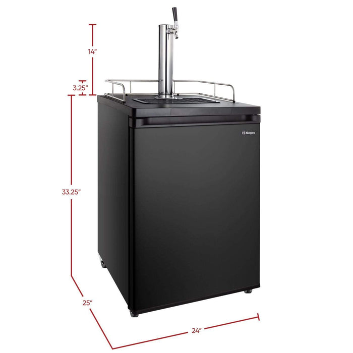 24" Wide Kombucha Tap Black Kegerator - KOM30B-1NK