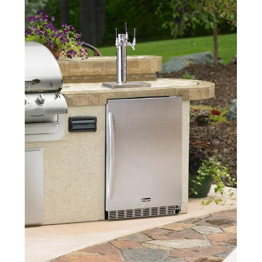 24" Wide Tap All Stainless Steel Outdoor Built-In Right Hinge Kegerator with Kit - HK38SSU-1