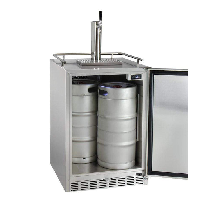 24" Wide Tap All Stainless Steel Outdoor Built-In Right Hinge Kegerator with Kit - HK38SSU-1