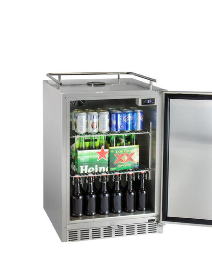 Kegco 24" Wide  Tap All Stainless Steel Outdoor Built-In Right Hinge Kegerator with Kit - HK38SSU-1