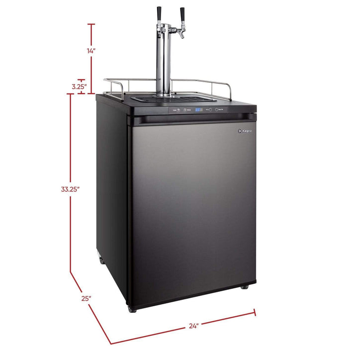 American Outdoor Grill - 24" Wide Tap Black Stainless Steel Digital Kegerator - K309X-1NK