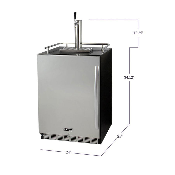 24" Wide Tap Stainless Steel Built-In Digital Left Hinge Kegerator with Kit - HK38BSU-L-1