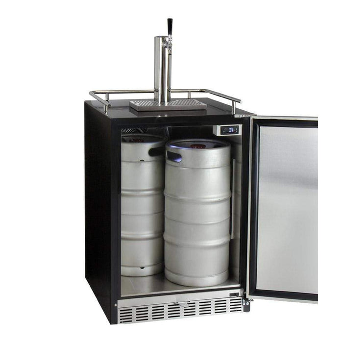 24" Wide Tap Stainless Steel Built-In Digital Left Hinge Kegerator with Kit - HK38BSU-L-1